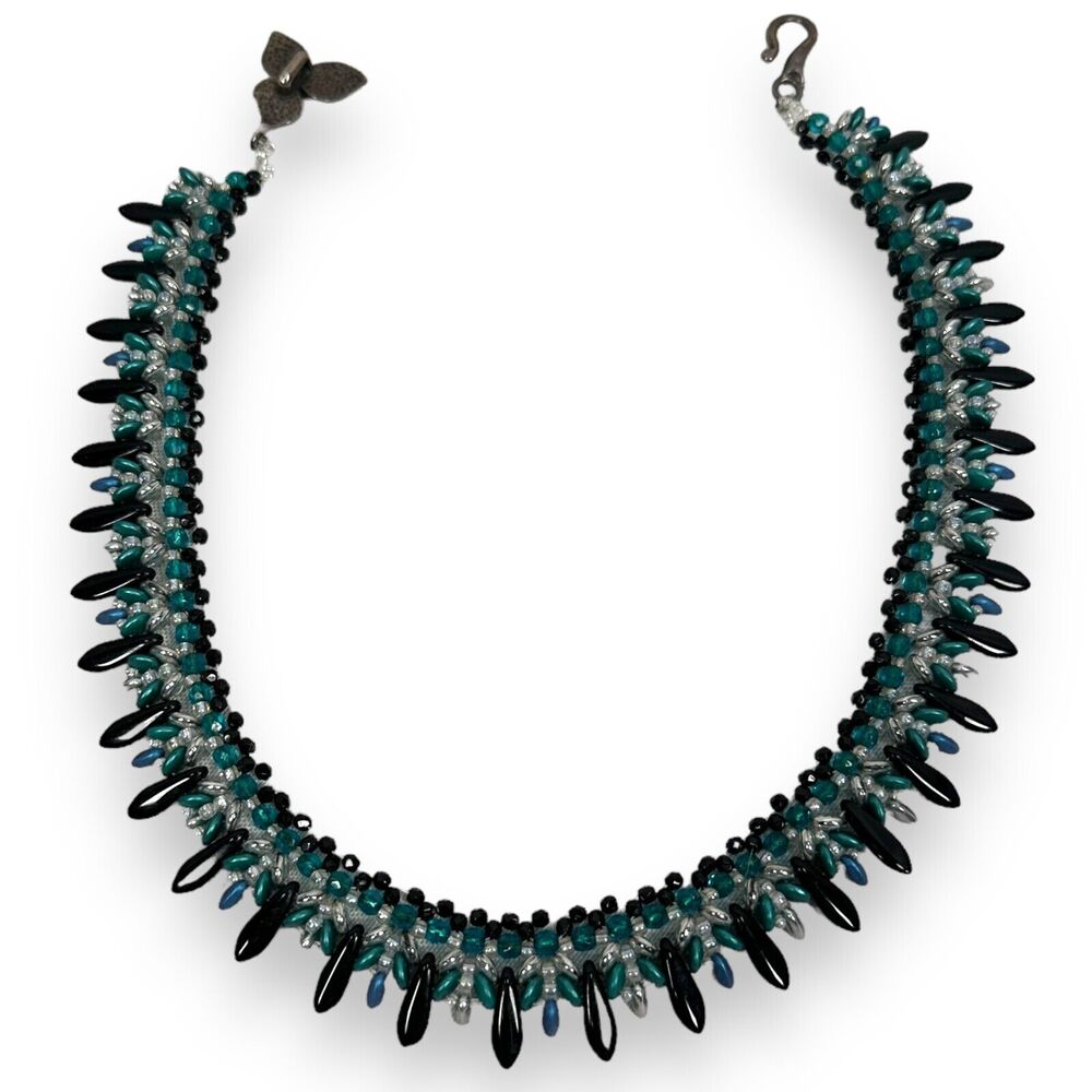 JBB Joshua Benbassat Women's Fashion Dagger Beaded Statement Necklace Multicolor